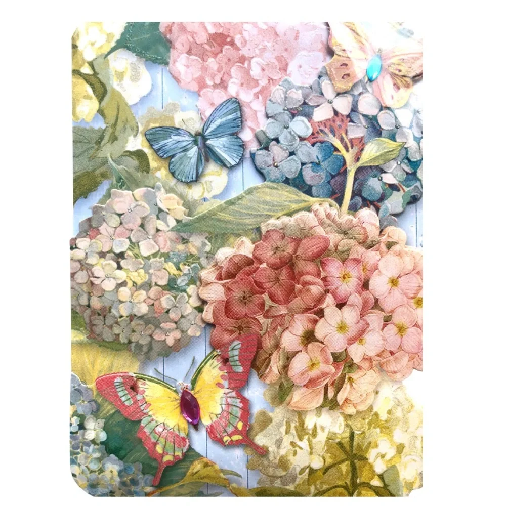 Punch Studio Hydrangea Blush Embellished Die-Cut Thank You Card, 5” x 7” (66848)